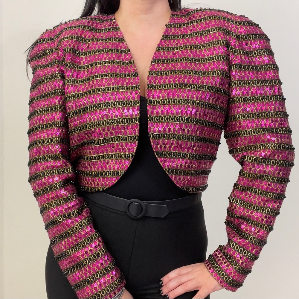 Vintage Della Roufogalli Beaded Bolero Jacket